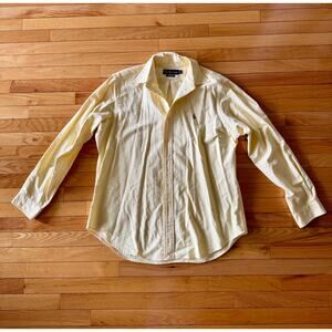 Men Polo Ralph Lauren Oxford Shirt Long Sleeve Classic Fit, Yellow, L